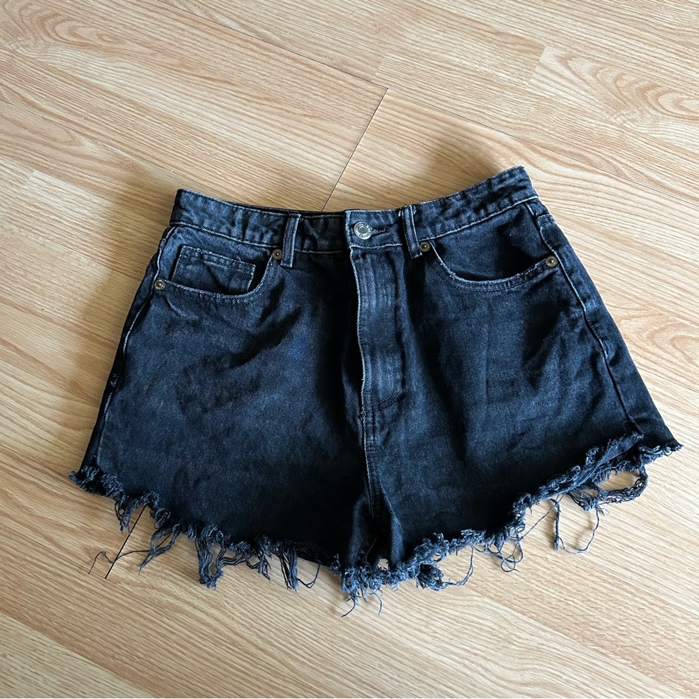 Zara Denim Black High Rise Jean Shorts Women’s 8